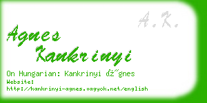 agnes kankrinyi business card